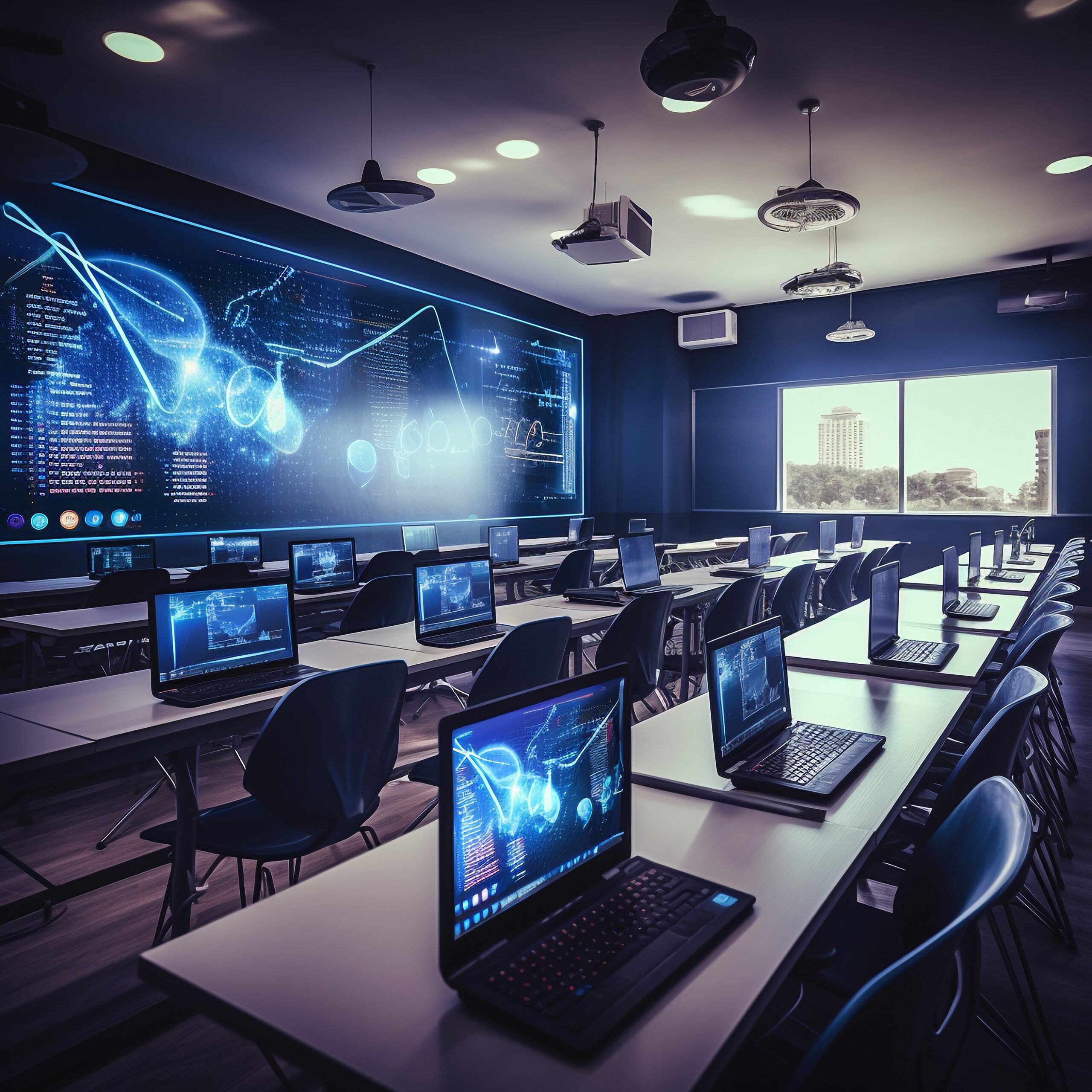 Home innovative futuristic classroom students